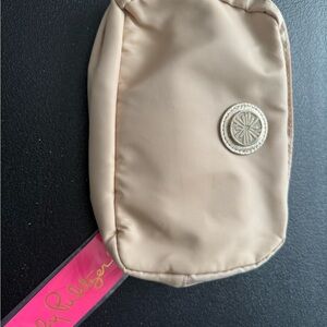 Lilly Pulitzer Tan and Gold Cosmetic Bag